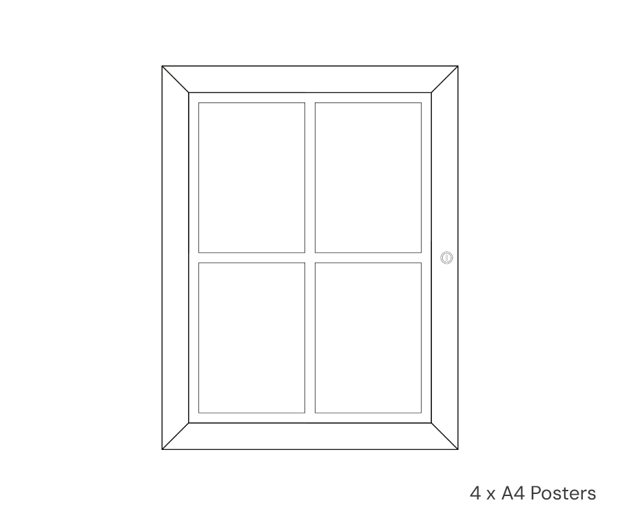 Slimlock Noticeboard 4 x A4 Posters