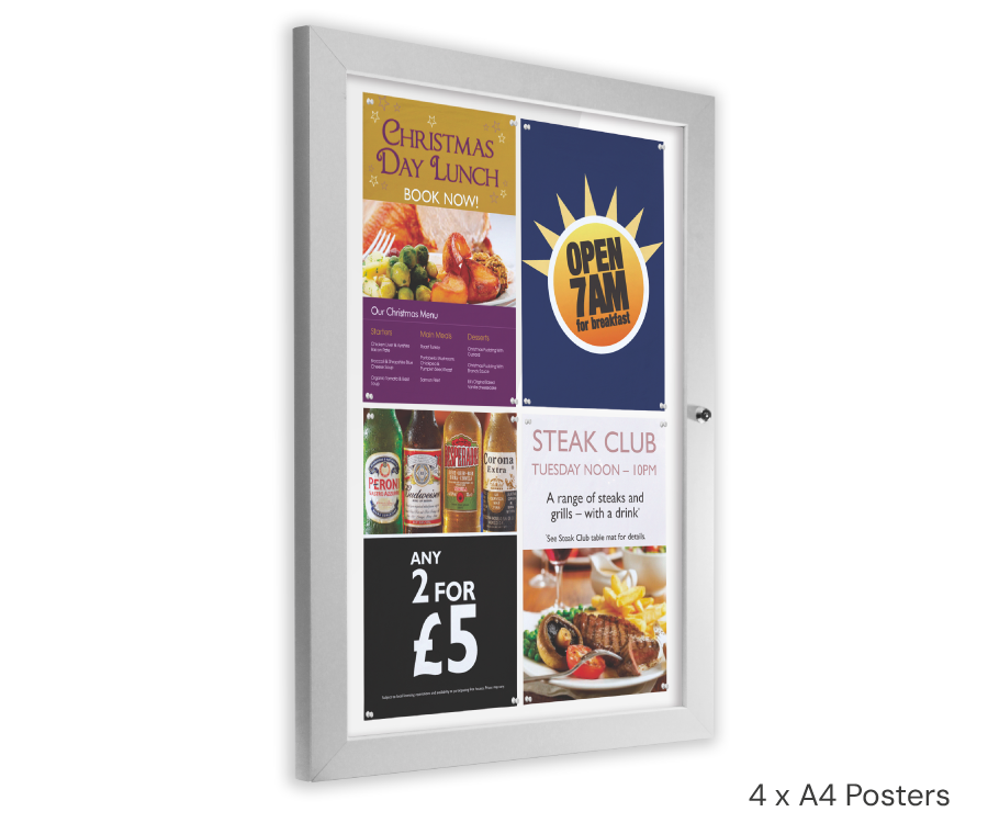 Slimlock Noticeboard 4 x A4 Posters