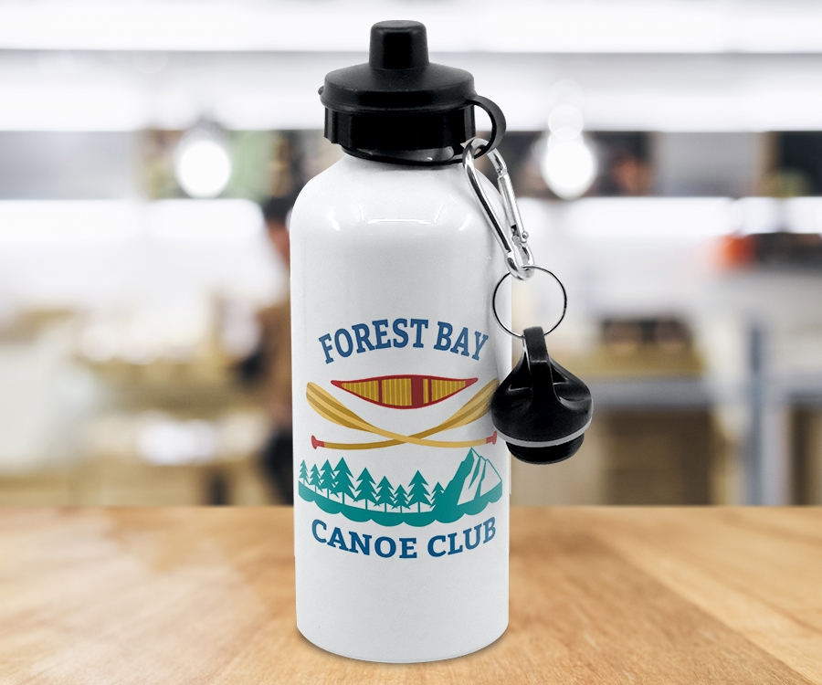 Branded 600ml White Aluminium Drinks Bottle