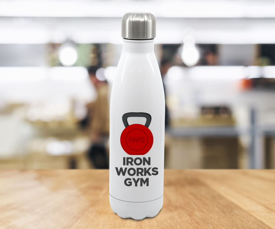 Branded White Water Bottle - Cola Shape