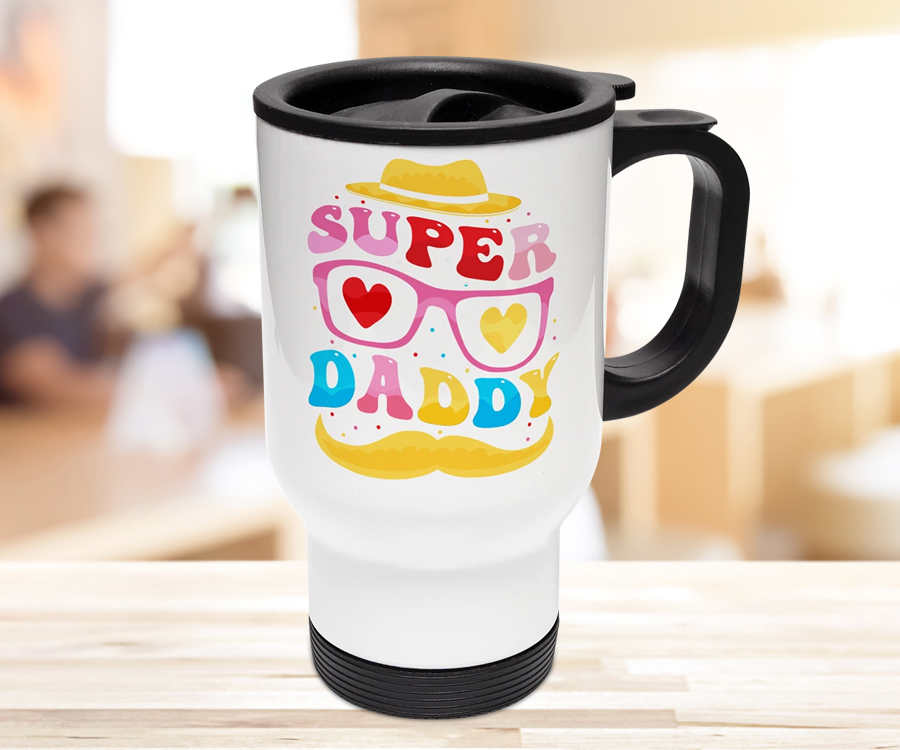 Branded White Stainless Steel Thermal Mug