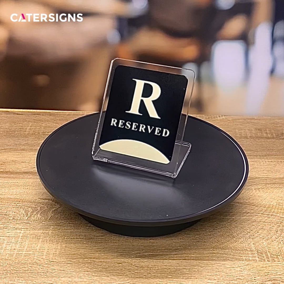 Clear Acrylic Reserved Table Notices – Choice of Finishes