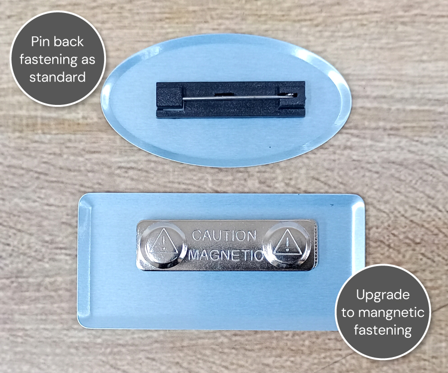 Classic Metal Name Badges Fastenings