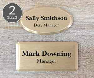 Classic Gold Metal Name Badges