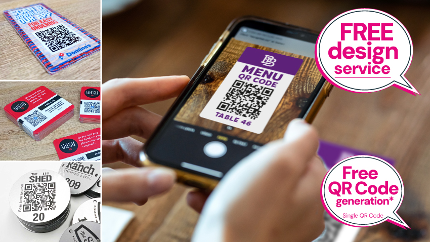 Custom printed and egraved QR code ordering products