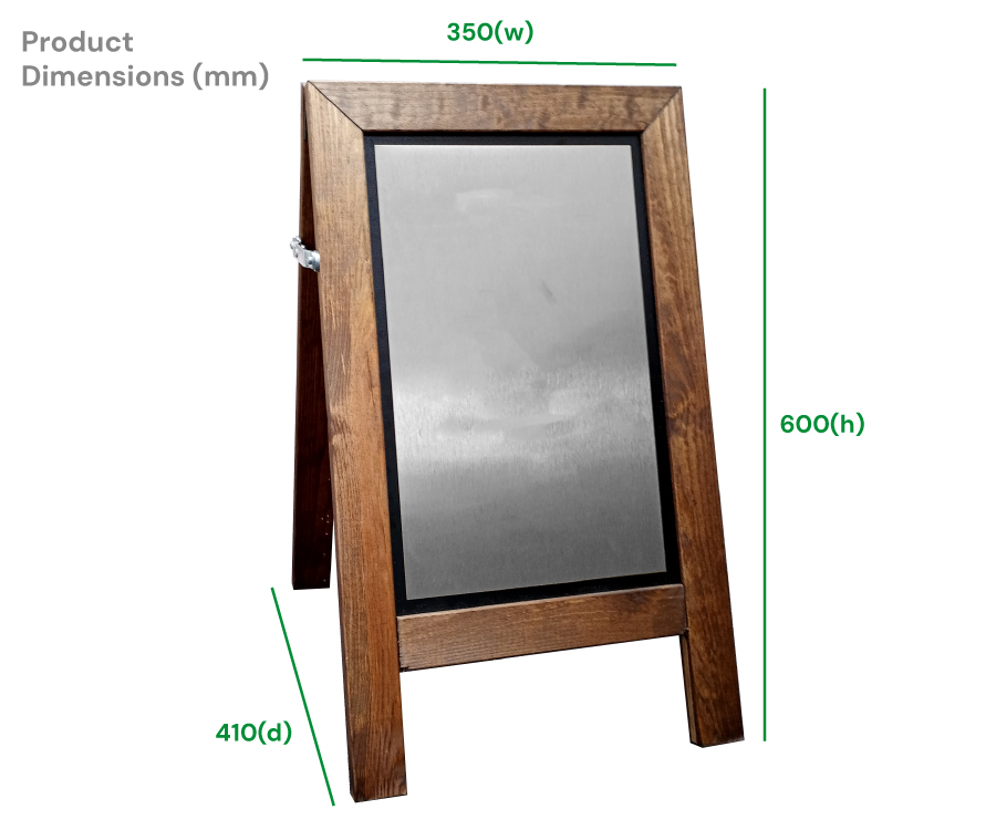 Short Premium Wooden Wet Floor Safety Stand with Silver Finish - Image 2