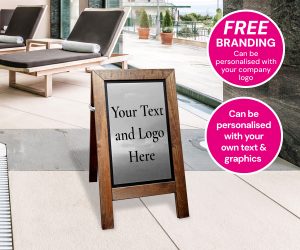 Short Premium Wooden Safety Floor Stand - Own Text