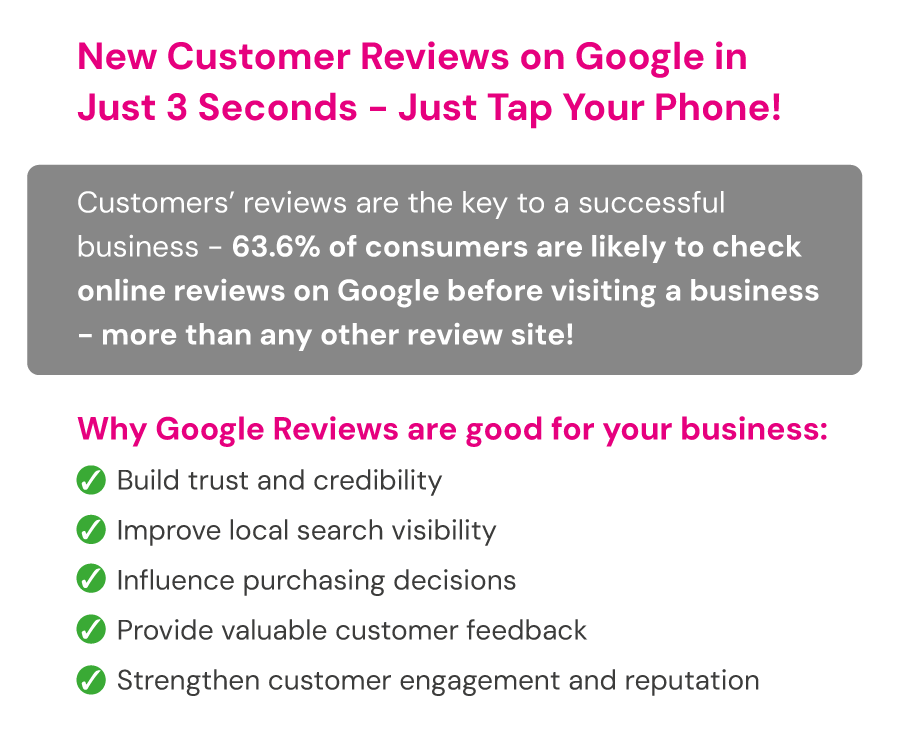 Google Review L-Shaped Full Colour Printed Glass-Like Acrylic NFC Stand - Image 3