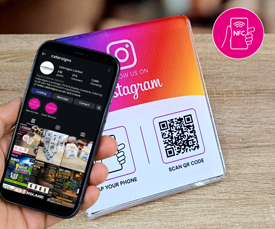 Instagram Full Colour Glass-Like Acrylic Counter Top NFC Stand - Image 2