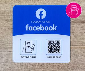 Facebook Follow 100x100mm Acrylic NFC Plates