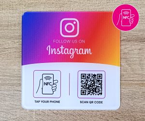 Instagram Follow 100x100mm Acrylic NFC Plates