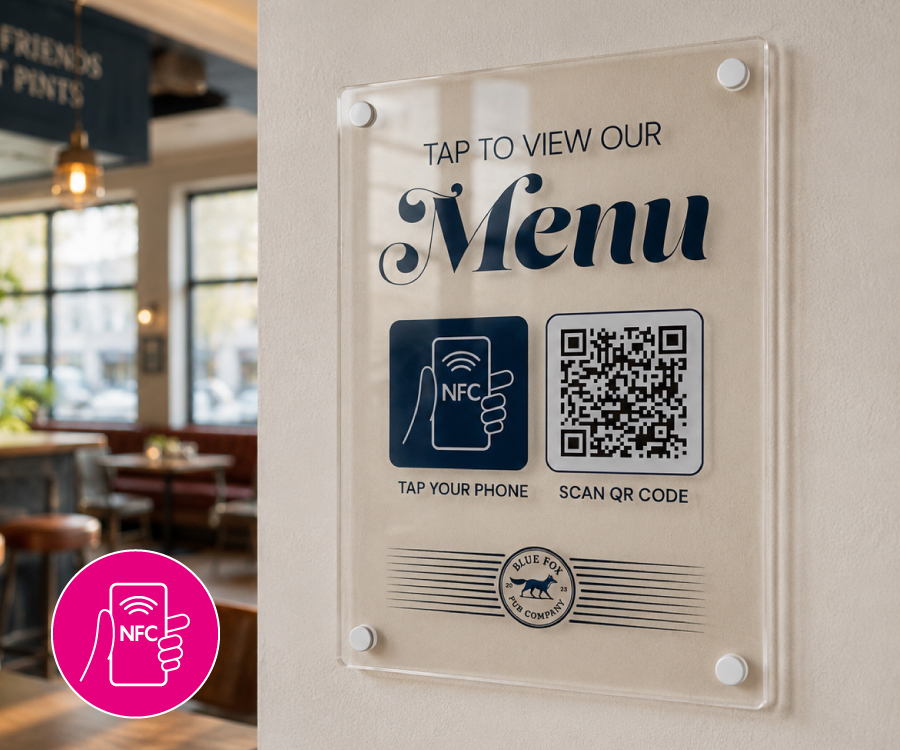 Custom Design A4 Full Colour Clear Acrylic NFC Wall Plate - Image 3