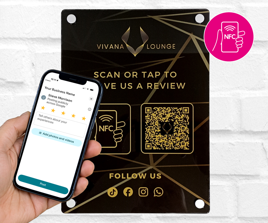 Custom Design A4 Full Colour Clear Acrylic NFC Wall Plate - Image 2
