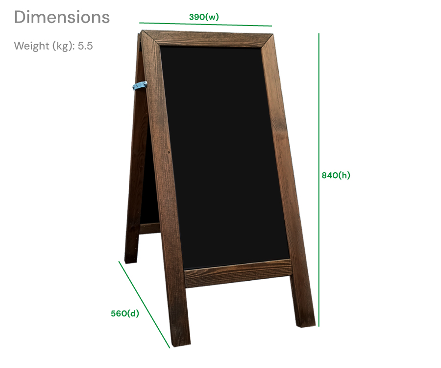 Slim Wooden Frame Chalkboard A-Board - Image 2