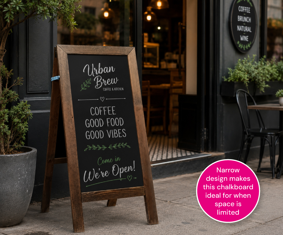 Slim Wooden Frame Chalkboard A-Board - Image 3